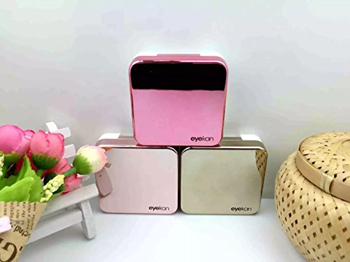 Qishi Mini Travel Simple Contact Lens Case Box Container Holder (Gold)
