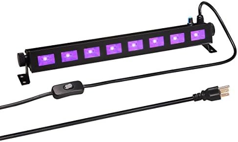 UV LED Black Light, Leciel 3Wx8LED Blacklight Lamp for for Glow Party and Holidays