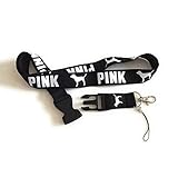 Black Victorias Secret Love pink keychain/phone Detachable Lanyard by Alejandro's store