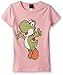 Nintendo Girls Super Mario Yoshi Icon Graphic Tee T Shirt, Pink, Small US