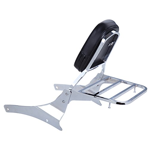 Ridgeyard Modern Motorcycle Detachable Backrest Sissy Bar Luggage Rack for 2001-2014 Suzuki Vl400 C800 C 2005-2014 C50