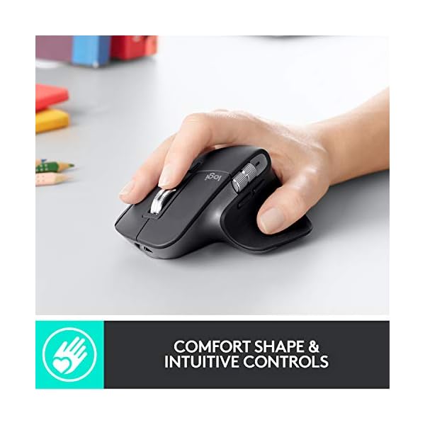 Logitech-MX-Master-3-Advanced-Wireless-Mouse-Bluetooth-or-24GHz-USB-Receiver-Ultrafast-Scrolling-4000-DPI-Any-Surface-Tracking-Ergonomic-7-Button-Rechargeable-PCMacLaptopiPadOS-Dark-Grey Logitech MX Master 3 Advanced Wireless Mouse