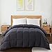 Edilly Luxury Down Alternative Quilted Queen Comforter-Stand Alone Comforter for Queen Size Bed,Year Round Duvet Insert with 4 Corner Tabs,88''x 88''Darkgrey