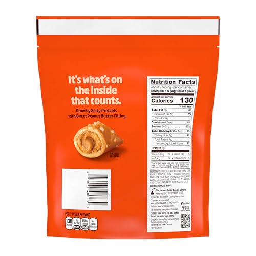 REESE’S FILLED PRETZELS, PEANUT BUTTER PRETZEL NUGGETS, CRUNCHY, READY TO EAT, SWEET AND SALTY SNACK, 9OZ RESEALABLE BAG