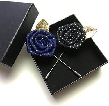 Unibuy Men's Handcraft lapel Flower Boutonniere Pin With Gift Box