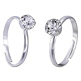 Topoox 60 Pack Silver Diamond Rings for Bridal Shower Games Engagement Party Favor Table Decorations