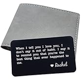 RCH Gifts Personalized wallet card, Custom metal insert/Laser engraved or color printed, personalized message card, love note, business card 3.5" x 2"