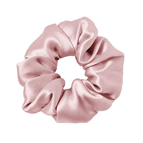 LILYSILK Women's 100% Silk Hair Scrunchies Ladies Elastic Hair Tie Bobbles Ponytail Holders for All Hair Type and Conditions and Preventing Hair Frizz Breakage Loss,Rosy Pink — image 1