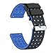Lwsengme Silicone Quick Release - Choose Color & Width (18mm, 20mm,22mm) - Soft Rubber Watch Bands (Black/Blue, 20mm)
