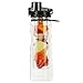 Infuser Water Bottle 25oz Sport Bottles with Dual Fruit Infusion Strainers, Leak-proof Flip Top Design, Anti-slip BPA Free Tritan Water Bottle by Ingenuity & Senhs (Black)