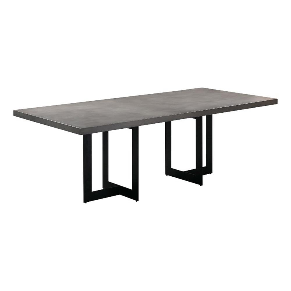 Photo 1 of ***ONLY THE 2 BLACK TABLE BASE LEGS/MISSING BOX/NO TABLE TOP****Armen Living Odet Rectangular 87" Dining Table in Concrete and Black Metal