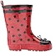 Kidorable Ladybug Rainboots, Red & Black Dots, Little Kids Size 11 M US, Natural Rubber Boots with Cotton Lining, Pull On Heel Tab & Non-Slip Sole