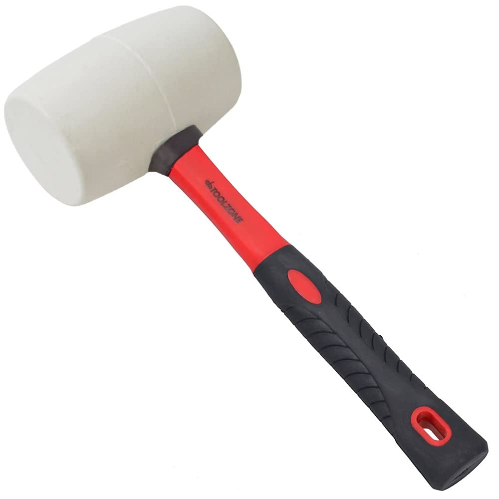 Toolzone White Rubber Mallet Fibre Handle