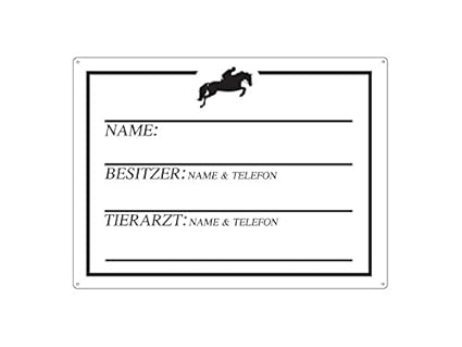 METALLSCHILD Blechschild WANDSCHILD PFERDEBOX SPRINGREITER Boxenschild Pferd
