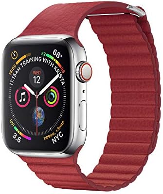 OMEE Apple Watch Strap For Iwatch Series 4/3/2/1 Leather Loopback Buckle Bands Compatible For Apple Watch Band 38mm 40mm 42mm 44mm