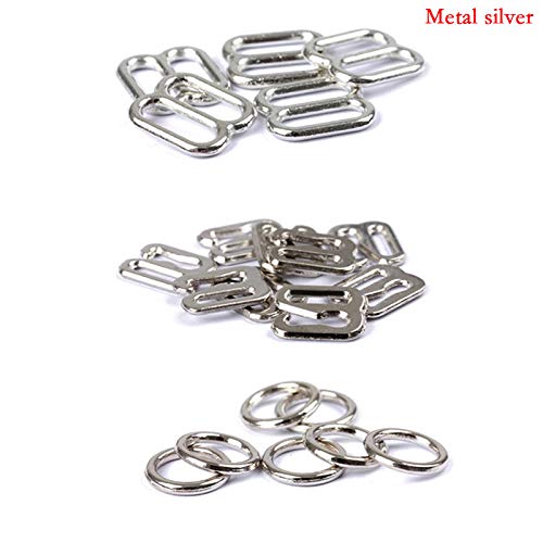 Buckles - 20pcs 6mm~25mm Metal/Plastic Bra Strap Adjustment Buckles Underwear sliders Rings Clips For Lingerie Adjustment DIY Accessories - (Size: 25mm, Color: Plastic black) - Thumbnail 4