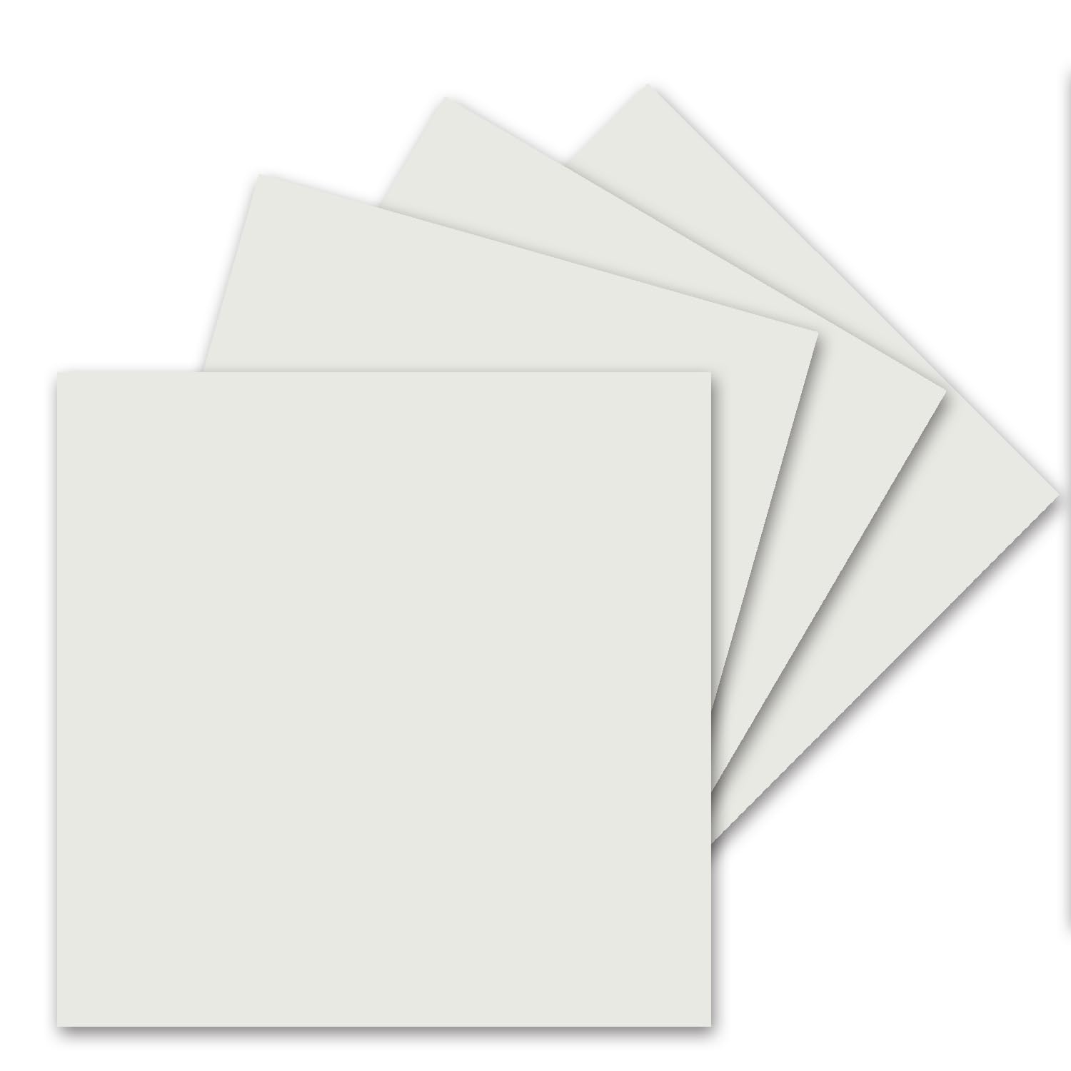 Pack of 50 Plain Cards, Square, 15 x 15 cm, Light Grey, 240 g/m², Blank, for Postcards and Crafts, Made of Clay Craft Card — image 1