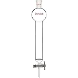 StonyLab Borosilicate Glass Chromatography Column with Reservoir and Fritted Disc, 50ml Capacity, 24/40 Outer Joint