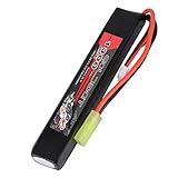 GOLDBAT 11.1V 1300mAh 3S 25C LiPo Airsoft Battery, Short Stick Battery Pack with Mini Tamiya Connector for Airsoft AK47, MP5