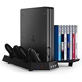 Kootek Vertical Stand for PS4 Pro with Game Storage and Cooling Fan Dual Controller Charger Station for Sony Playstation 4 Pro Dualshock 4 Controller ( Not for Slim / Regular PS4 )