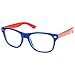 Kids Nerd Retro Two Color Frame Clear Lens Childrens Fake Eye Glasses (Age 3-10) Blue/Red