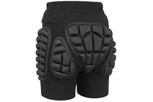 OKGO!INK 3D Protection Hip Butt EVA Paded Impact Shorts Women or Men Protective Gear Guard,Impact Pad Crash Pad Pants for Roller, Inline, Ice Skating, Snowboarding, and Skiing Black (L)