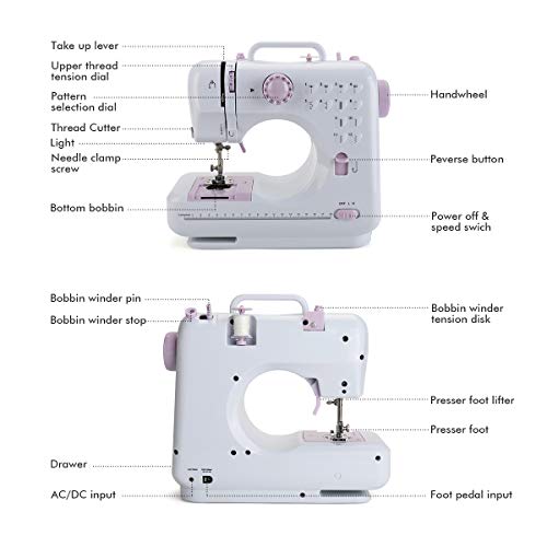 Sewing Machine, Portable Electric Sewing Machines, 12 Stitches Dual