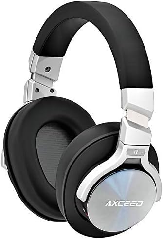 Active Noise Cancelling Bluetooth Headphone, Wireless and Wired Hi-Fi Deep Bass Over Ear Headset with Microphone & Detachable Cable for Travel Work TV Computer iPhone Android (Black)