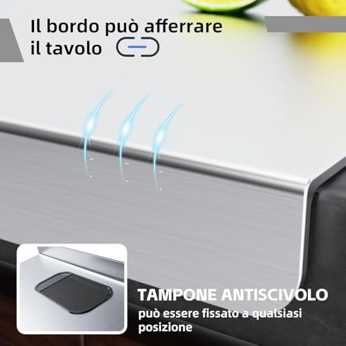Stainless Steel Chopping Board, Kitchen Worktop, Durable and Hygienic Worktop Extraspessor 2 mm, Kitchen Kneading Board for Bar for Restaurant (50 x 40 cm)