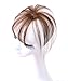 Stamped Glorious Real Human Hair Clip on Bangs Topper 3D Hand Made Air Bangs Crown Wiglet Hairpieces for Women(Light Brown)