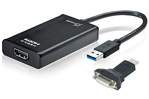 j5create USB to HDMI Display Adapter JUA350 USB 3.0 HDMI/DVI Display Adapter, Compatible with MacOS/Windows Black