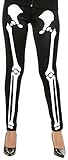 Black & White Skeleton Leggings,black,white,Small / Medium
