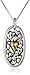 Amazon Collection Two-Tone Sterling Silver and Yellow Gold-Plated Mother and Daughter Heart Pendant Necklace, 18