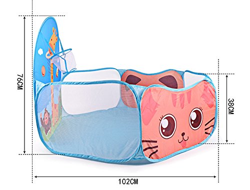 AutoLover Kids Play Tent Foldable Ocean Ball Pit Pool Indoor Outdoor Play House for Children Play Set Toy(YELLOW)