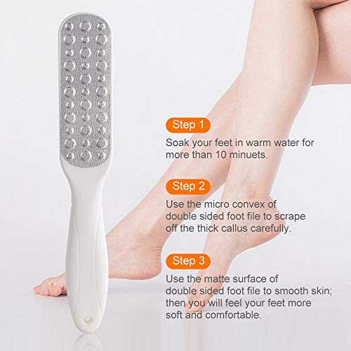 2PCS Foot File, Professional Callus Remover, Double-Sided Foot Care Pedicure Tool, For Cracked Skin, Can be Used on Both Wet and Dry Feet, by KAVERME.
