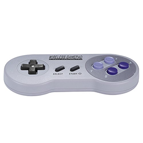 Zeato 2.4GHz Wireless Controller for SNES Classic Edition, Rechargeable SNES Mini Wireless Gamepad with Retro/USB Receiver for Super NES Classic Edition (2Pack)
