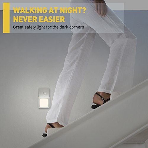 Plug In Night Light For Kids Nursery Room Dusk To Dawn Energy Efficient Warm White Lighting Lamp LED Projection for Children 2 Pack By Yello