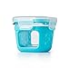 OXO Tot Glass Baby Blocks Food Storage Containers with Silicone Sleeves, Aqua, 4 oz