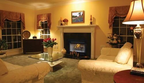 42" Radiant Wood Burning Fireplace- White Stacked Refractory Panels