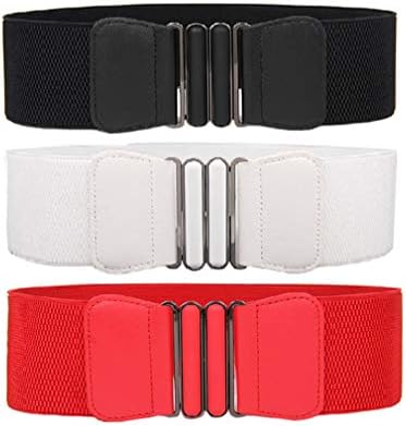 Swtddy 3 Pack Womens Vintage Wide Elastic Stretch Waist Belt  display picture 2