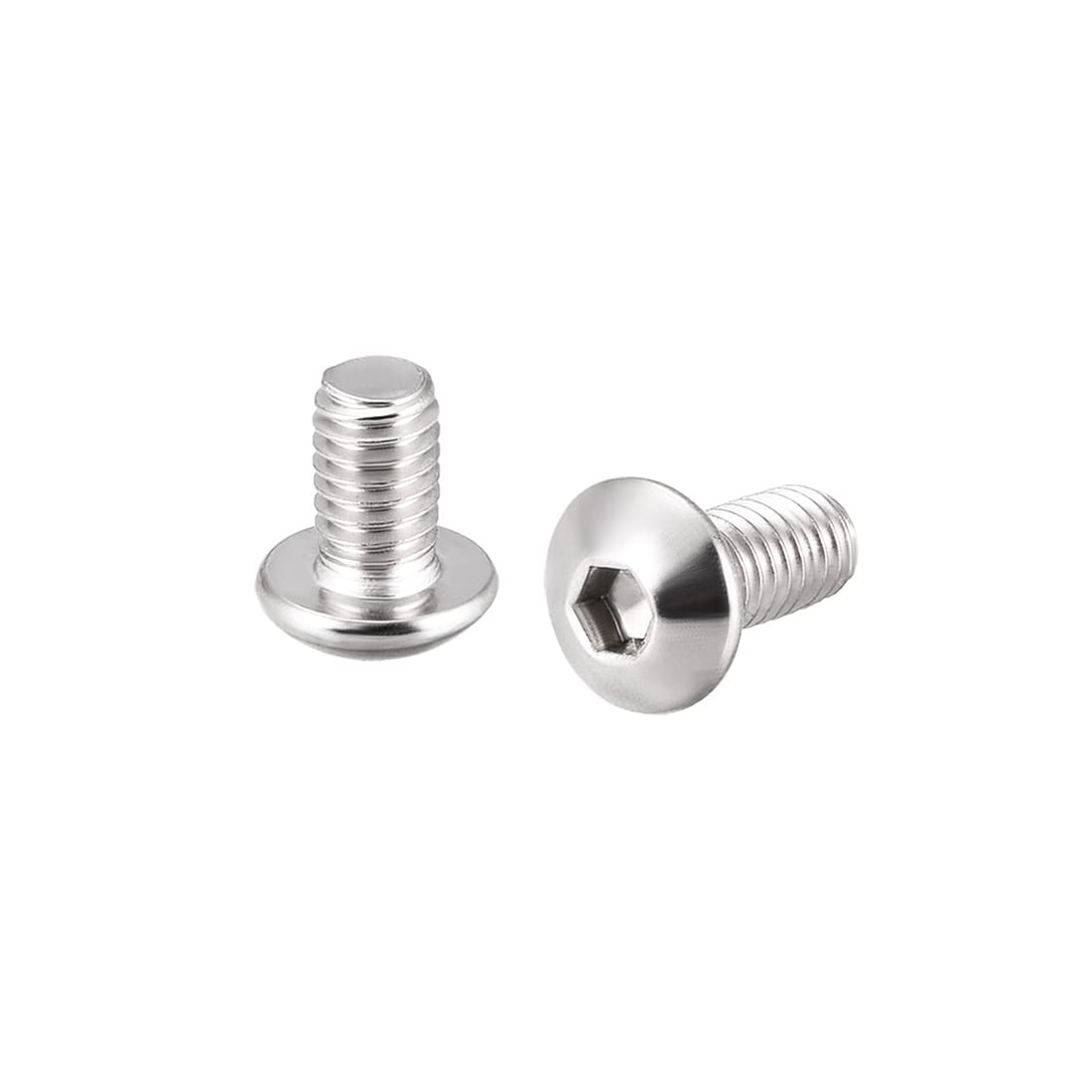 sourcing map M4x6mm Machine Screws Hex Socket Round Head Screw 304 Stainless Steel Fasteners Bolts 20pcs