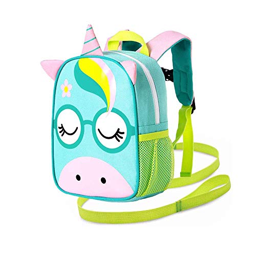 Toddler Backpack Leash, 9.5" Safety Harness Unicorn Bag - Removable Tether