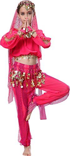 Fairycece Kids Belly Dance Harem Pants 3T 4T 4 Hot Pink