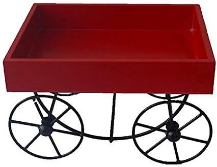 Kesha Spree Namaste Thela Trolly (Red) Snacks Serving Wooden Platter for Party, Hotel, Resturant, Home