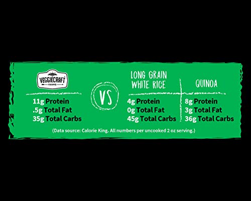 Veggiecraft Farms Cauliflower Rice 6 Pack | 14g Protein, Vegan, Gluten-Free, Non-GMO | Healthy Plant Based Nutrition | Source of Potassium, Fiber, Iron (Cheddar Rice)