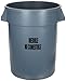 Rubbermaid Commercial Products Large Brute Trash Can/Garbage Container, 32-Gallon, Gray, Plastic Bin for Indoor/Outdoor/Garage/School/Festival