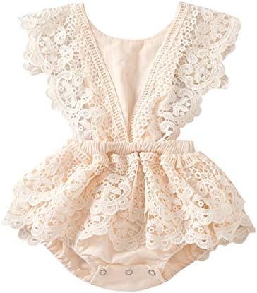 CIYCUIT Baby Girl Lace Romper Boho Clothes Newborn Photography