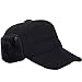 eYourlife2012 Mens Winter Wool Fleece Faux Fur Outdoor Peaked Baseball Cap Hat with Ear Warmer