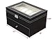 TMS Black Leather 20 Grid Jewelry Watch Display Organizer Gloss Top Box Case Large