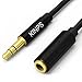 KINPS Audio Auxiliary Extension Audio Cable 3.5mm Stereo Jack Male to Female, Jack Cord for Phones, Headphones, Speakers, Tablets, PCs, MP3 Players and More (3ft/1m, TPE-Jet Black)